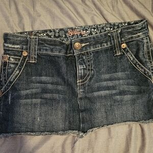 Billabong-Vintage Women's Denim Mini Skirt - Dark Blue